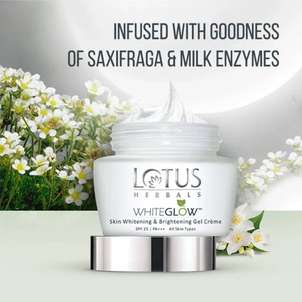 Lotus Herbals Whiteglow Skin Brightening Gel Creme SPF 25 PA+++ - Image 2