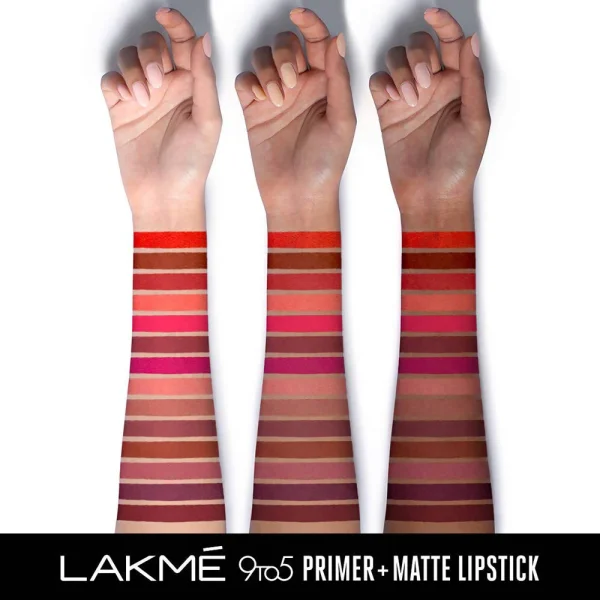 Lakme 9TO5 Primer + Matte Lipstick-Blushing Nude -3.6 gm - Image 4