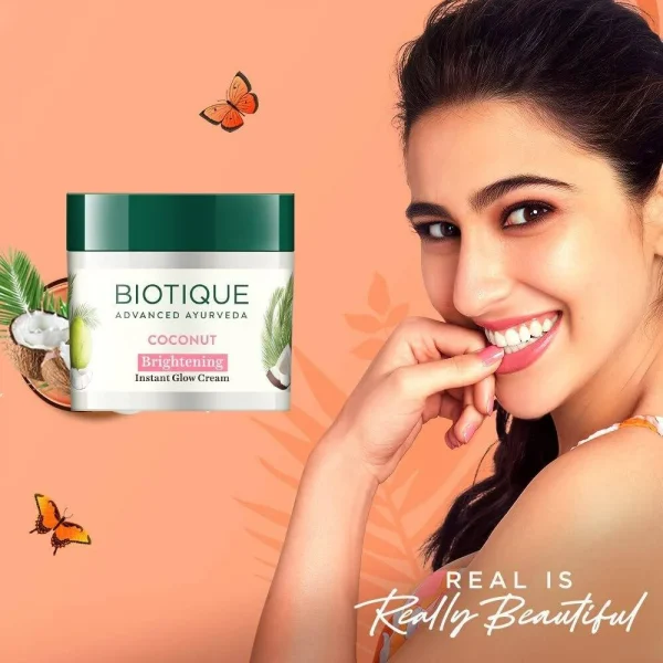 Biotique Advanced Ayurveda Bio Coconut Whitening & Brightening Cream -50 gm - Image 4