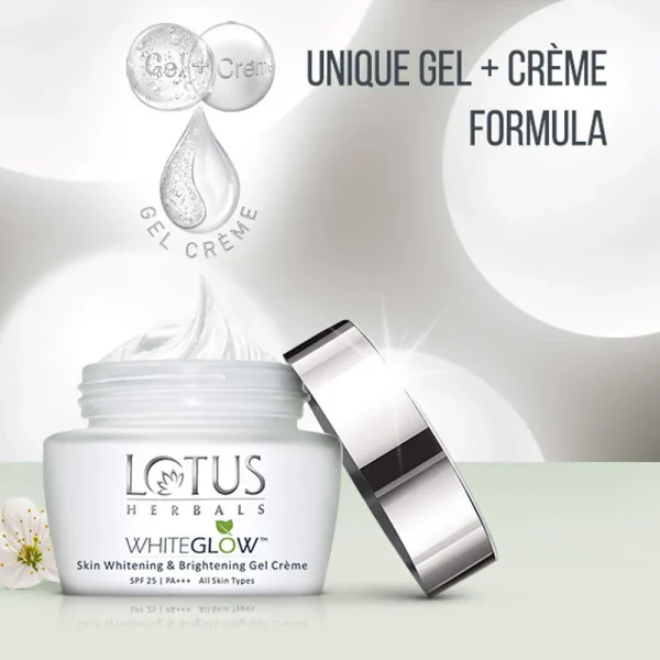 Lotus Herbals Whiteglow Skin Brightening Gel Creme SPF 25 PA+++ - Image 3