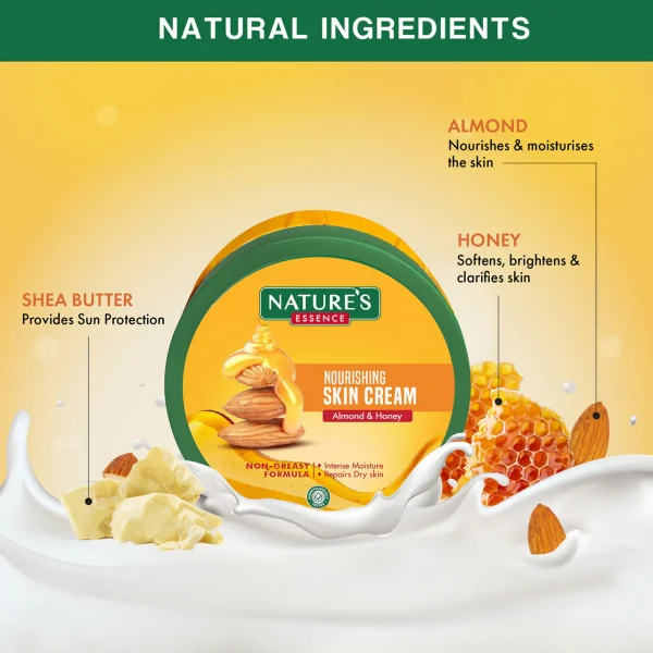 Nature's Essence Nourishing Skin Cream With Almond & Honey -100 ml - Image 4