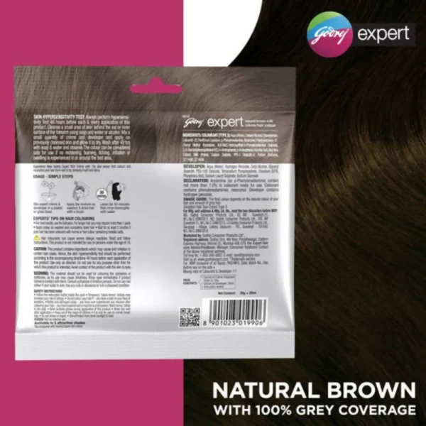 Godrej Expert Rich Creme Hair Colour - Natural Brown 4.00 (Pack of 4) -Pack of 4 - Image 3