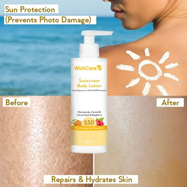 Wishcare Sunscreen Body Lotion SPF 50 -200 ml - Image 6