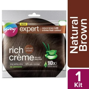 Godrej Expert Rich Creme Hair Colour - Natural Brown 4.00 (Pack of 4) -Pack of 4