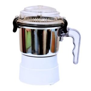 Sujata Chutney Steel Jar Mixer Grinder 400 ML Mixer compatible Chutney Grinder with lid locks, Fits 900 Watts Sujata mixi Powermatic, Supermix, Dynamix (White)